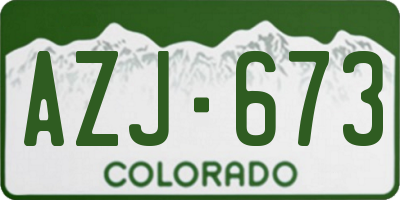 CO license plate AZJ673