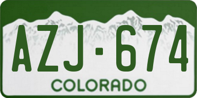 CO license plate AZJ674