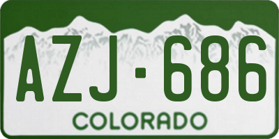 CO license plate AZJ686