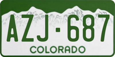 CO license plate AZJ687
