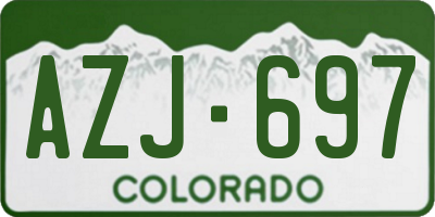 CO license plate AZJ697