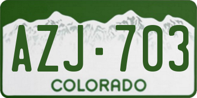 CO license plate AZJ703