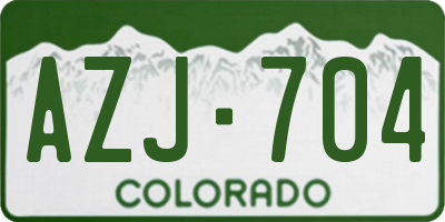 CO license plate AZJ704