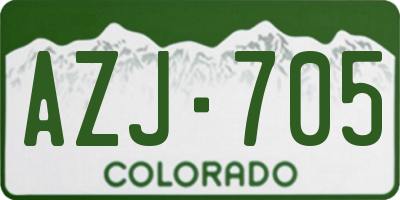 CO license plate AZJ705
