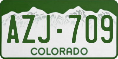 CO license plate AZJ709