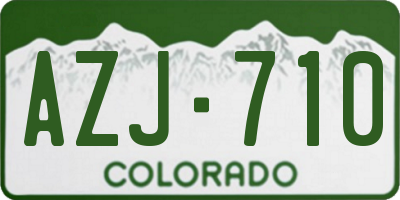 CO license plate AZJ710