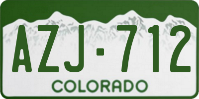 CO license plate AZJ712