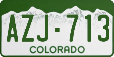 CO license plate AZJ713