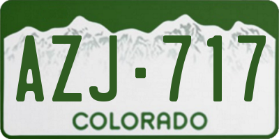 CO license plate AZJ717