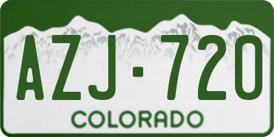 CO license plate AZJ720