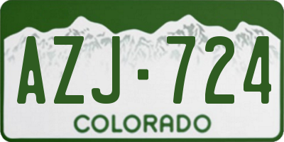 CO license plate AZJ724