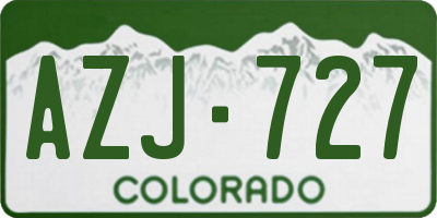 CO license plate AZJ727