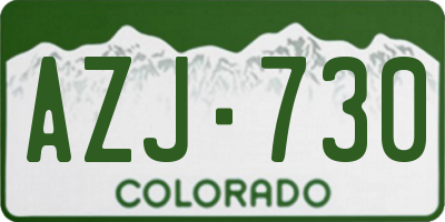 CO license plate AZJ730