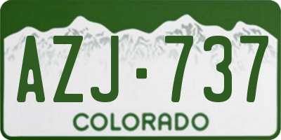 CO license plate AZJ737