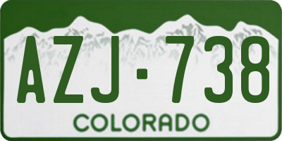 CO license plate AZJ738