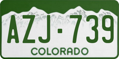CO license plate AZJ739