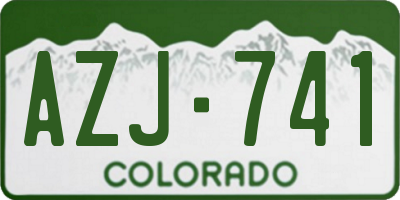 CO license plate AZJ741