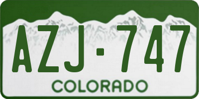 CO license plate AZJ747