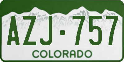 CO license plate AZJ757