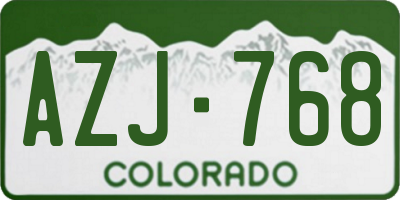 CO license plate AZJ768