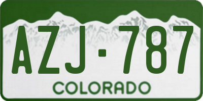 CO license plate AZJ787