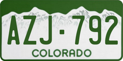 CO license plate AZJ792