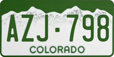 CO license plate AZJ798