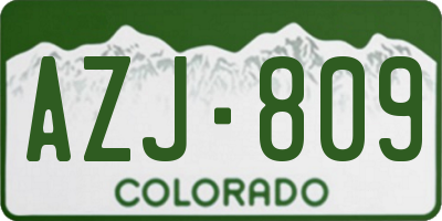CO license plate AZJ809