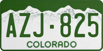 CO license plate AZJ825