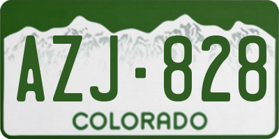 CO license plate AZJ828