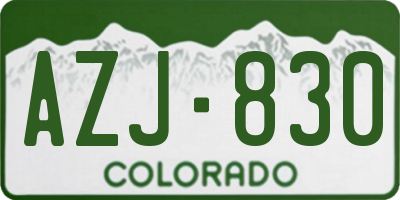CO license plate AZJ830