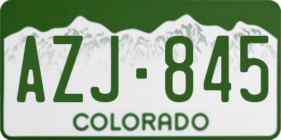 CO license plate AZJ845