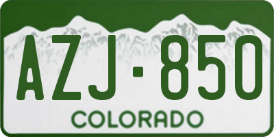 CO license plate AZJ850