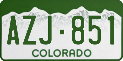 CO license plate AZJ851
