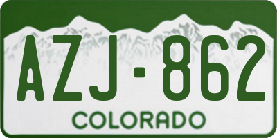 CO license plate AZJ862