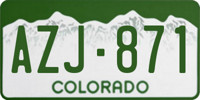 CO license plate AZJ871