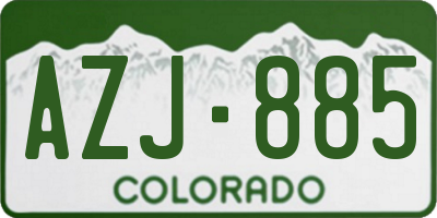 CO license plate AZJ885