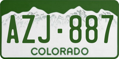 CO license plate AZJ887