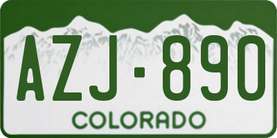 CO license plate AZJ890
