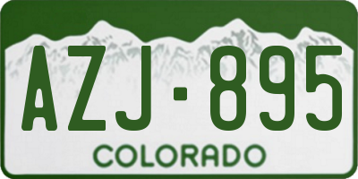CO license plate AZJ895