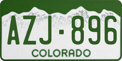 CO license plate AZJ896