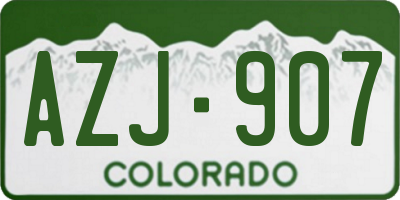 CO license plate AZJ907