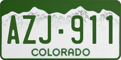 CO license plate AZJ911