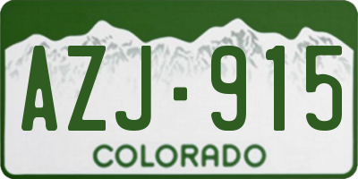 CO license plate AZJ915