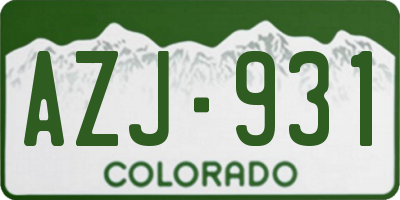 CO license plate AZJ931