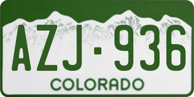 CO license plate AZJ936