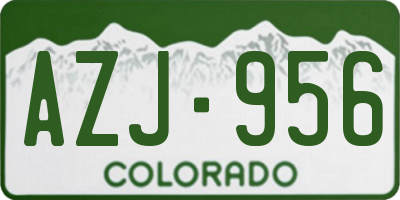 CO license plate AZJ956