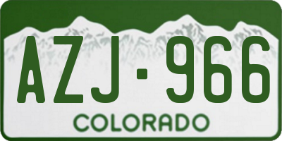 CO license plate AZJ966