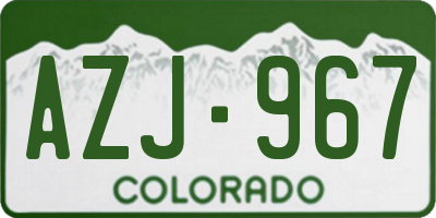 CO license plate AZJ967