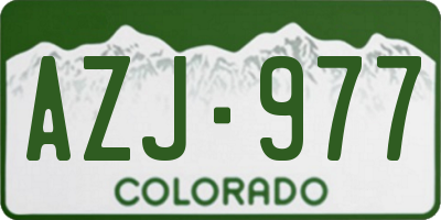 CO license plate AZJ977